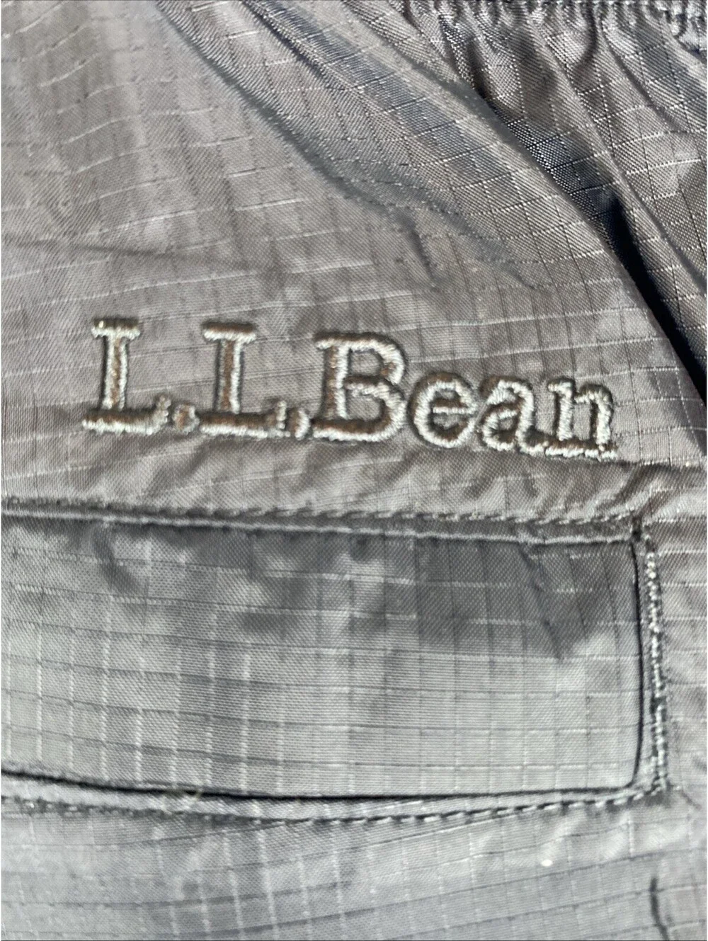 LL Bean Men’s L Pants Nylon Straight Leg Black Windbreaker Hiking